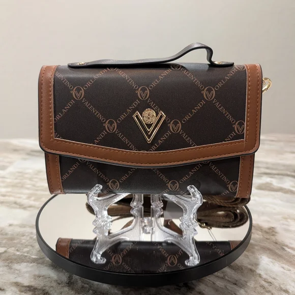 Orlandi Valentino Brown Crossbody Bag - Picture 1 of 7